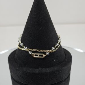 Elegant Gold 2 Strand Chain Bracelet